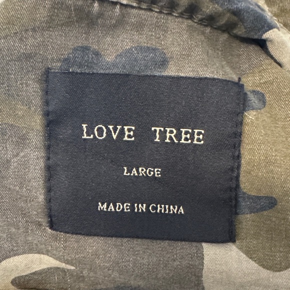 Women’s LoveTree Camouflage Utility Jacket Olive Green Camo Sz L - Picture 11 of 15